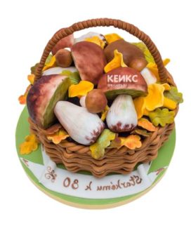 Торт корзина с грибами 6